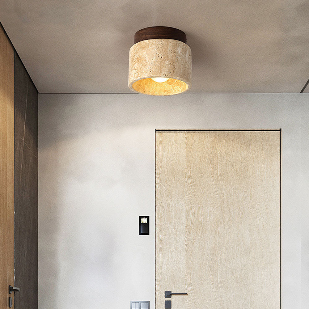 Round Wooden Recessed Ceiling Light Fixture