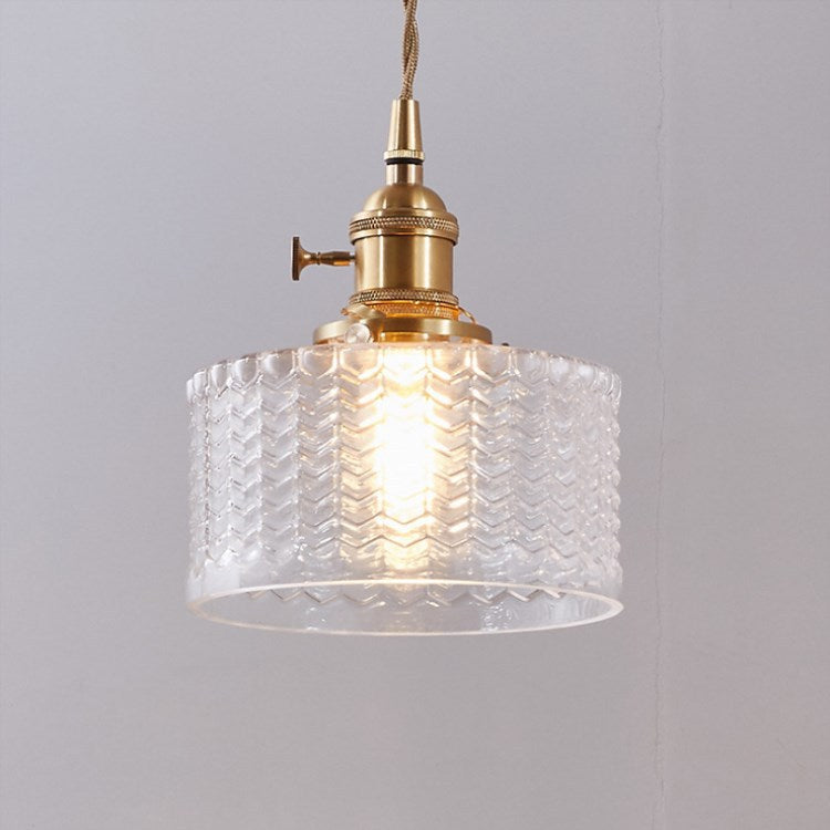 Sleek Copper Glass Pendant Light Fixture