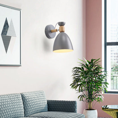 Simple Rustic Wooden 1-Light Wall Lamp for Bedroom