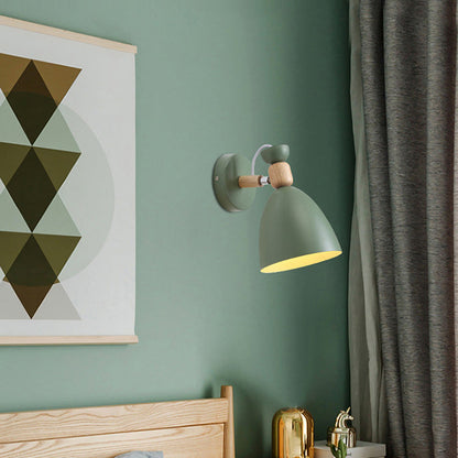 Simple Rustic Wooden 1-Light Wall Lamp for Bedroom