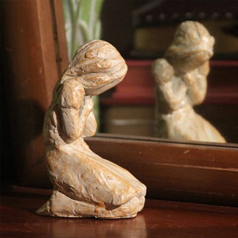 Inspirational Praying Woman Figurine Sculpture