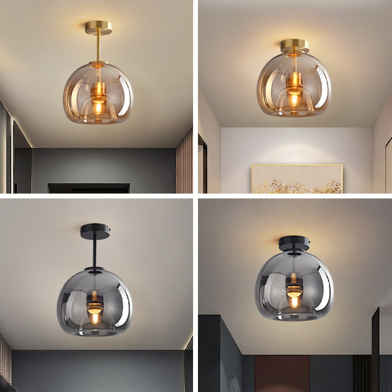 Modern Smoke Gray Glass Light Fixture - Cofik