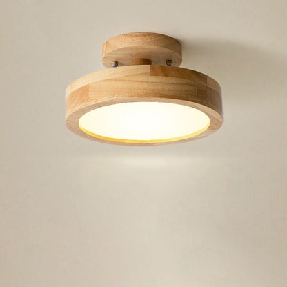 Sleek Wooden LED Semi Flush Mount Ceiling Light