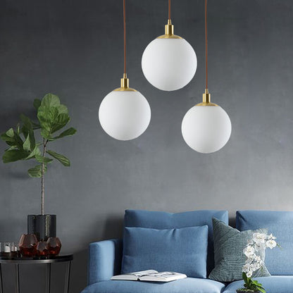 Elegant Glass Pendant Light Adjustable Gold Finish