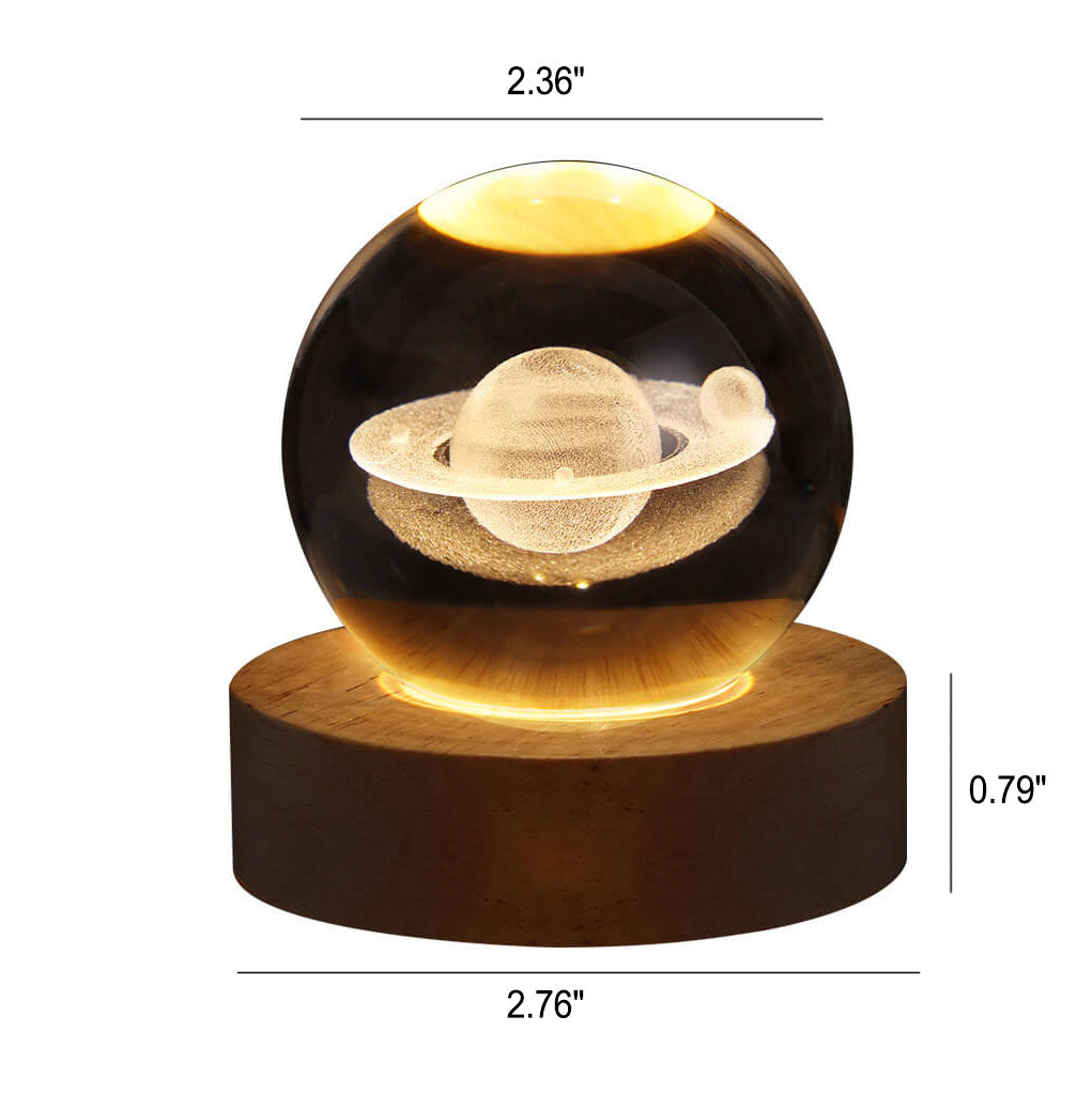 Colorful Crystal Glass USB Desk Lamp