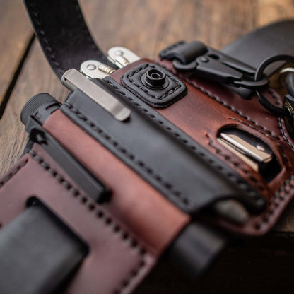 Durable Leather Multitool Pouch Belt - Cofik