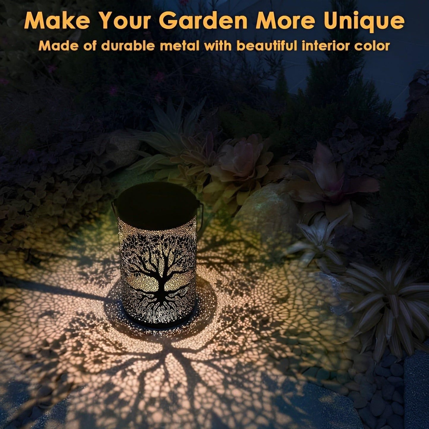 Metal Solar Powered Garden Lantern