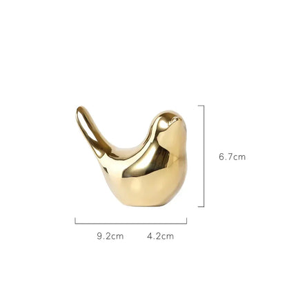 Chic White Ceramic Bird Figurine for Home Decoration