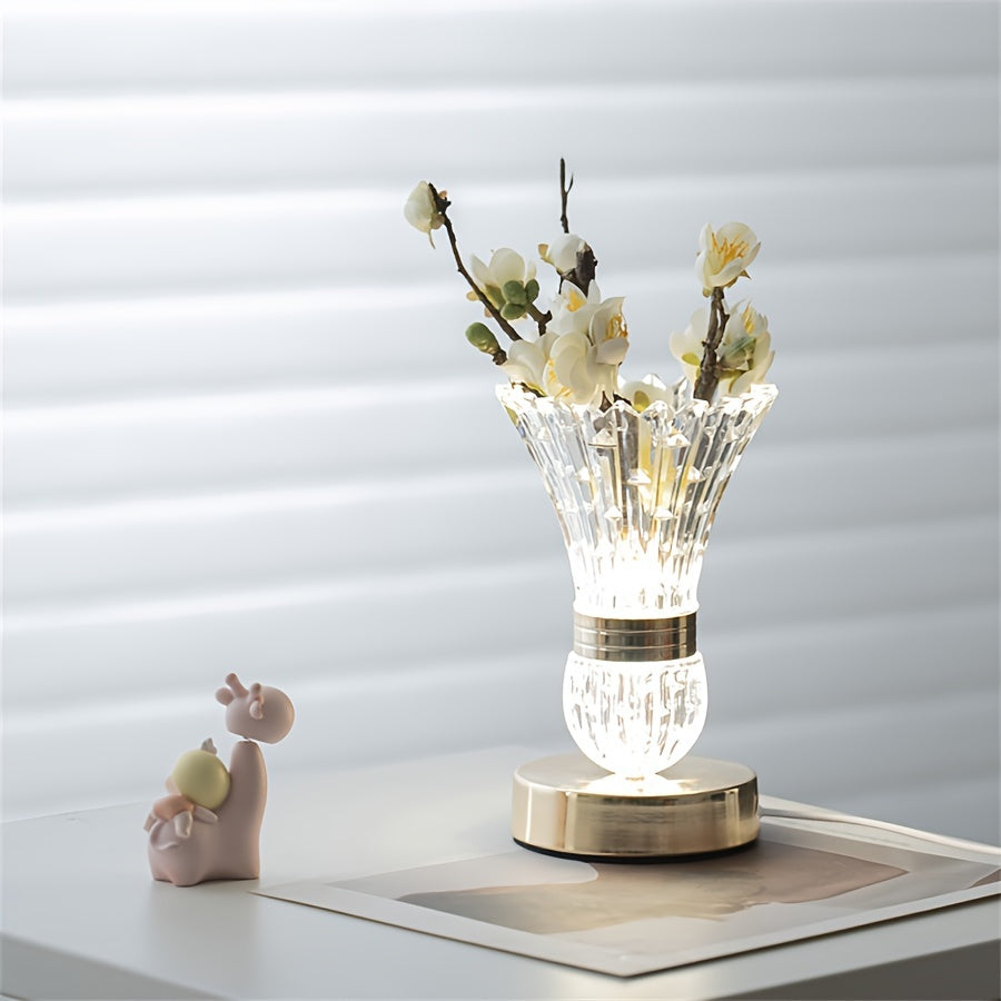 Dimmable LED Glass Table Lamp with Warm Ambient Light