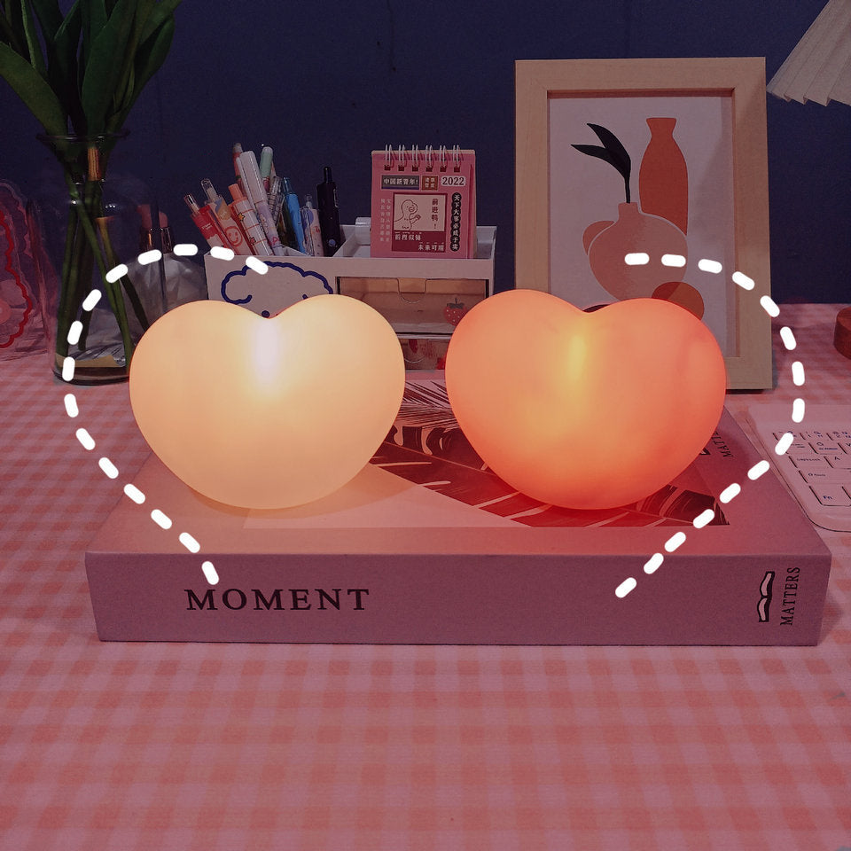 Soft Heart Table Lamp Warm LED Nightlight