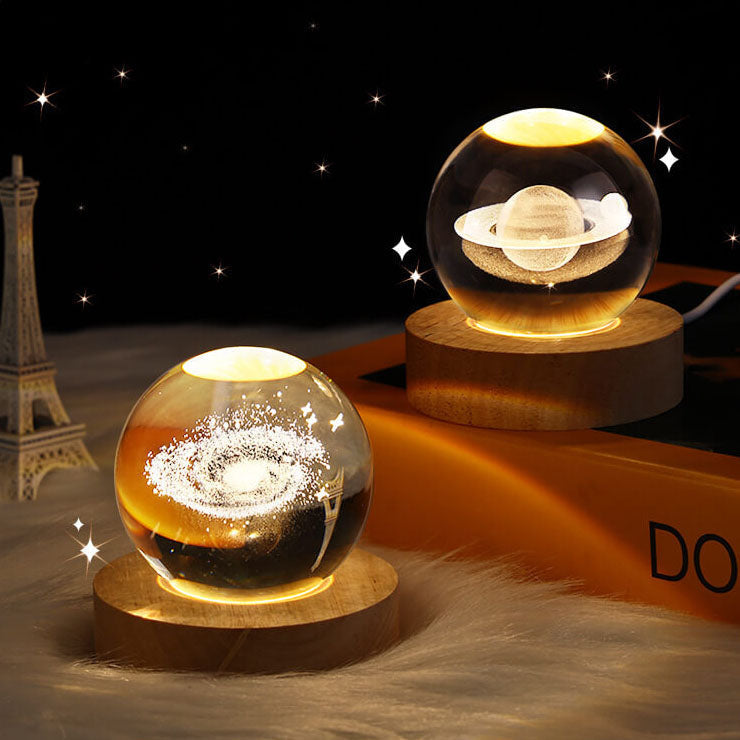 Colorful Crystal Glass USB Desk Lamp