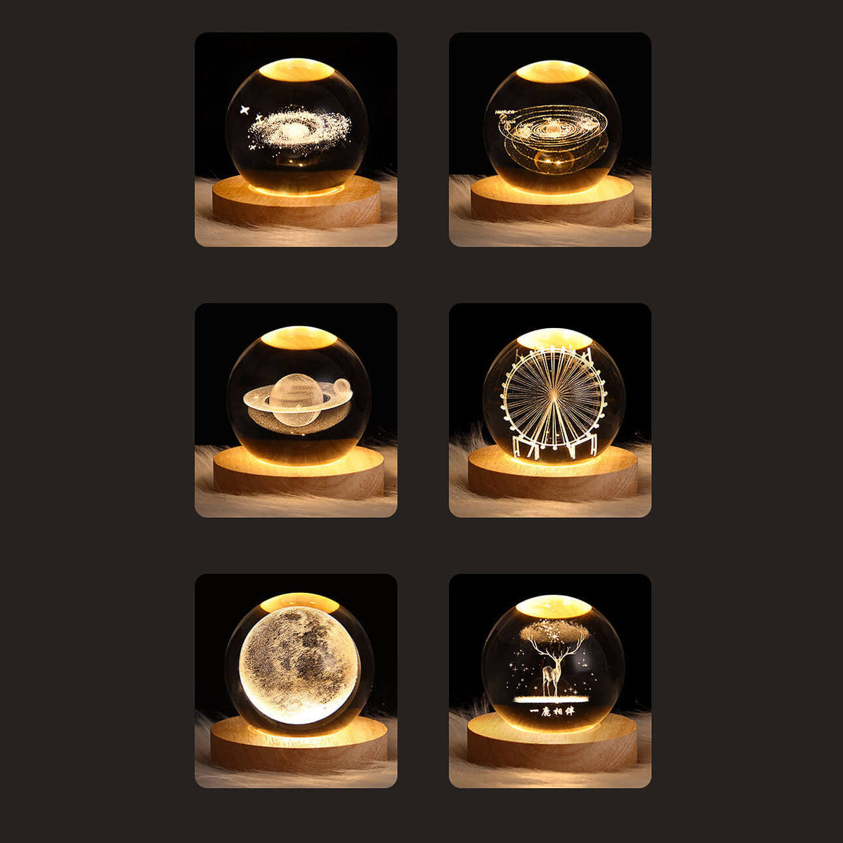Colorful Crystal Glass USB Desk Lamp