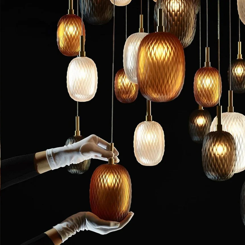Colorful Glass Globe Hanging Lamp