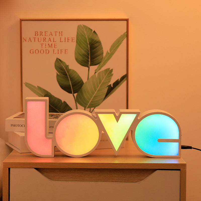 Stylish LED Letter Table Lamp for Bedroom Decor
