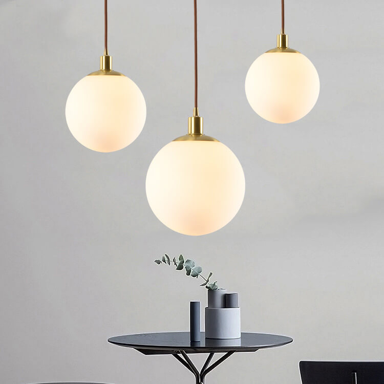 Elegant Glass Pendant Light Adjustable Gold Finish