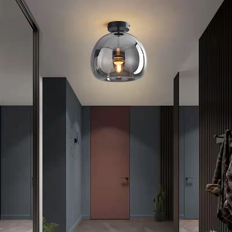 Modern Smoke Gray Glass Light Fixture