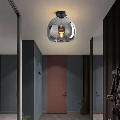 Modern Smoke Gray Glass Light Fixture