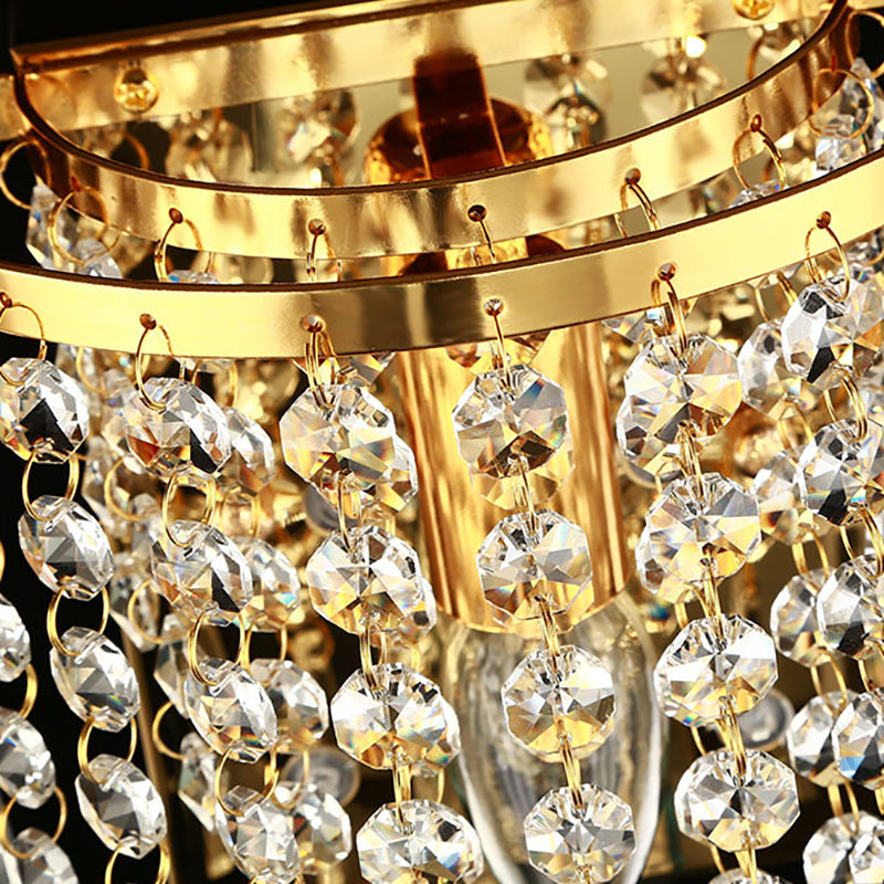 Elegant Round Crystal Glass Wall Light