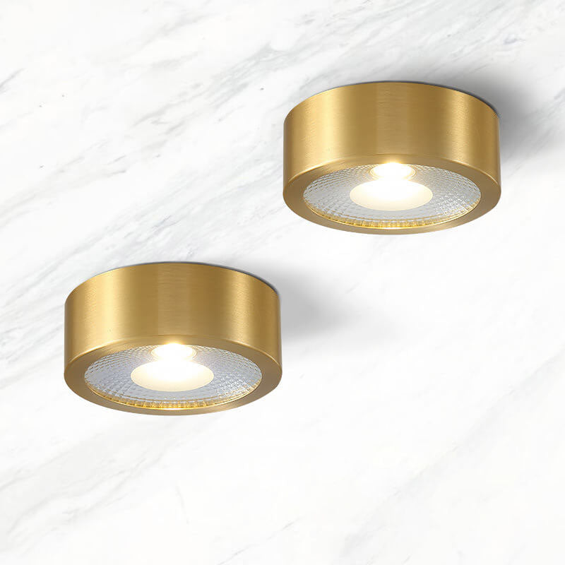 Compact LED Ceiling Lamp Copper Finish