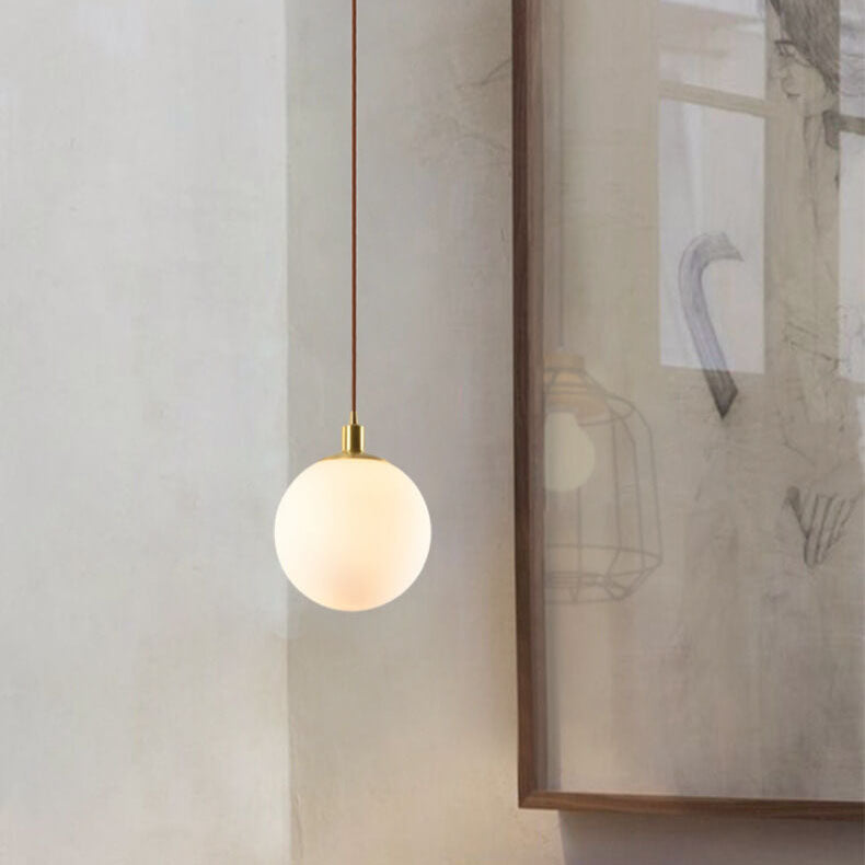 Elegant Glass Pendant Light Adjustable Gold Finish