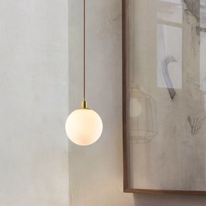 Elegant Glass Pendant Light Adjustable Gold Finish