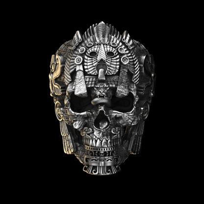 Edgy Silver Skull Band Ring