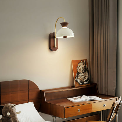 Rustic Wooden Wall Light - Adjustable LED Sconce