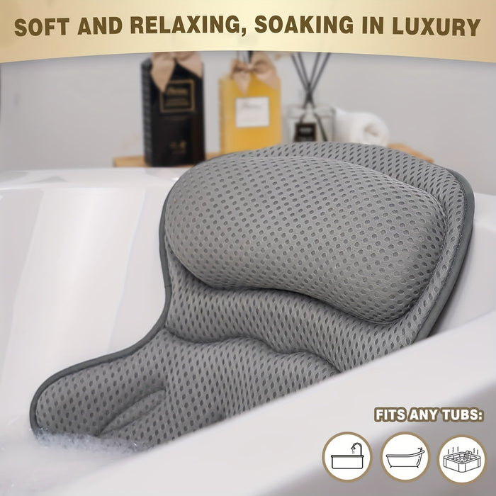 Plush Spa Bath Pillow with Soft Neck Support