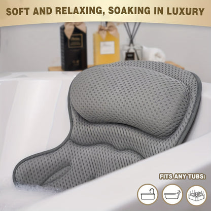 Plush Spa Bath Pillow with Soft Neck Support