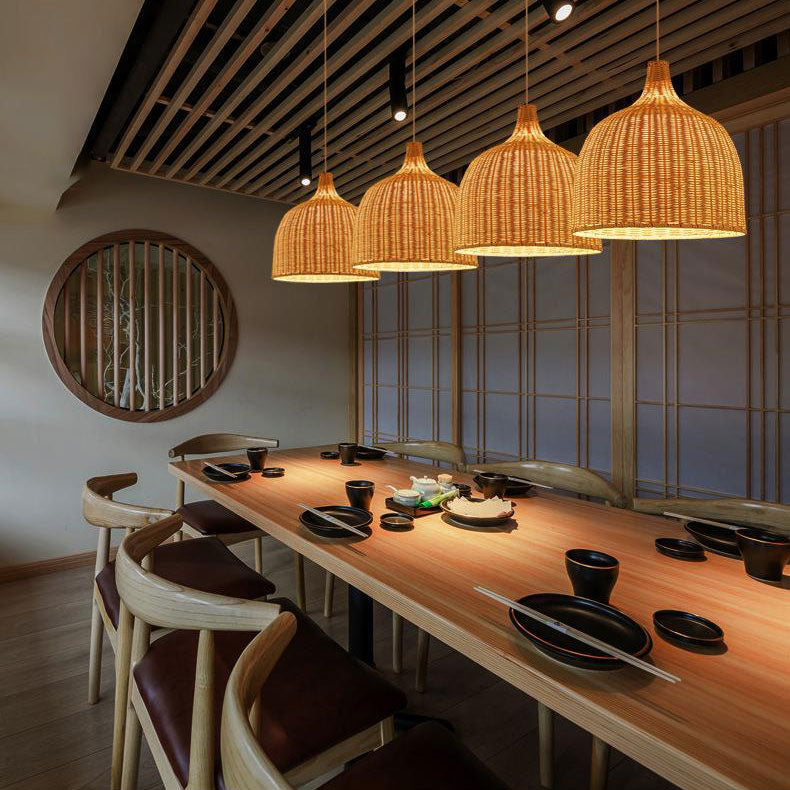 Natural Woven Pendant Lamp for Kitchen Island