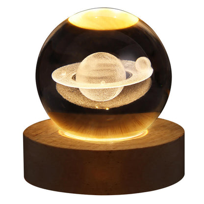 Colorful Crystal Glass USB Desk Lamp