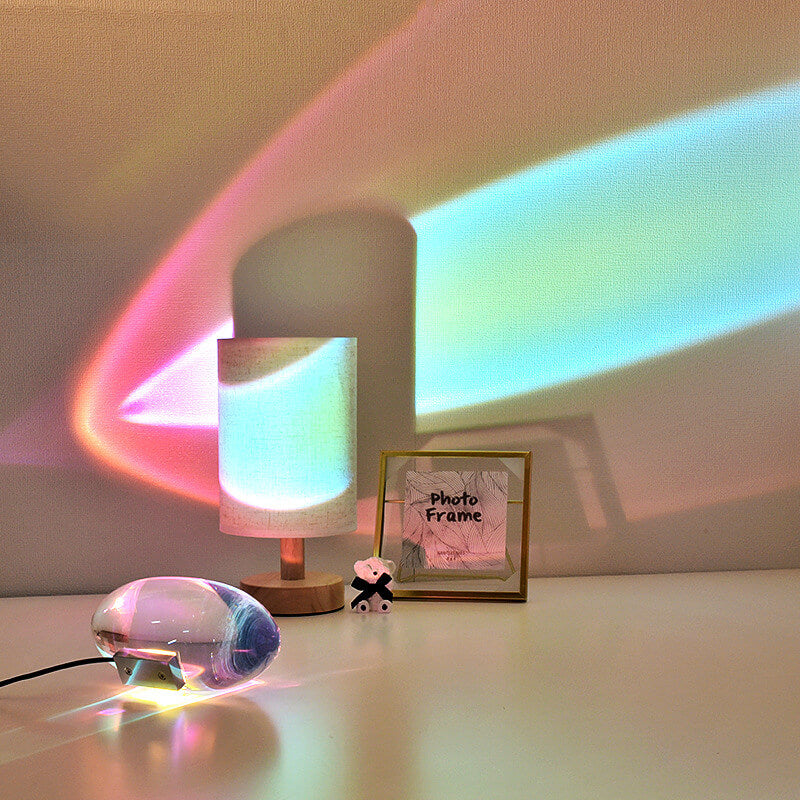 Colorful Crystal Angel Eyes LED Desk Lamp