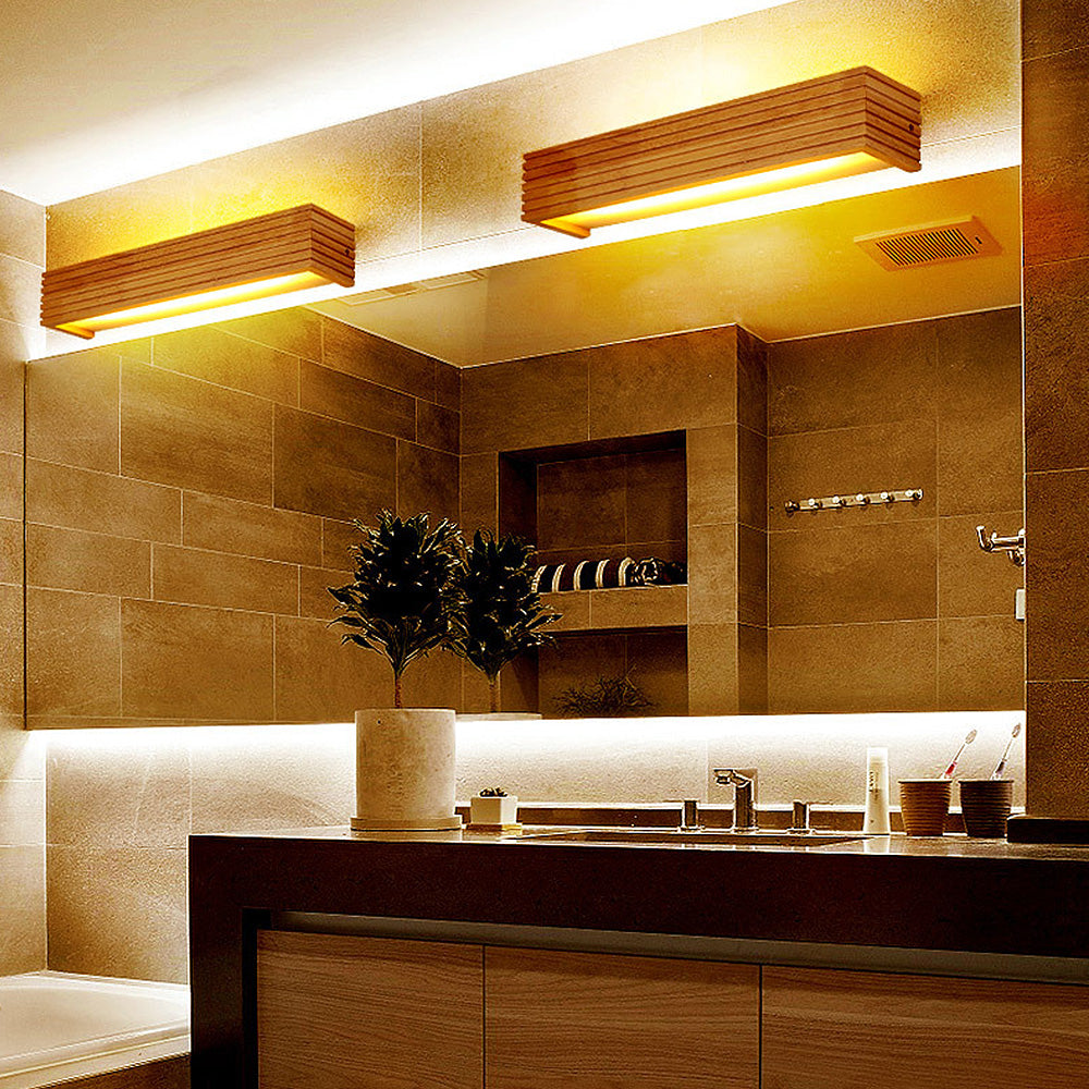Contemporary Wooden LED Sconce Light