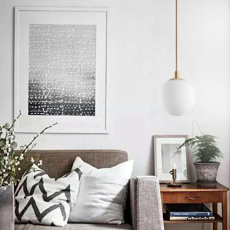 Elegant Glass Pendant Light Adjustable Gold Finish