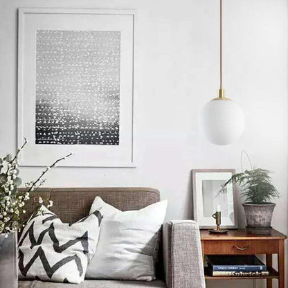 Elegant Glass Pendant Light Adjustable Gold Finish