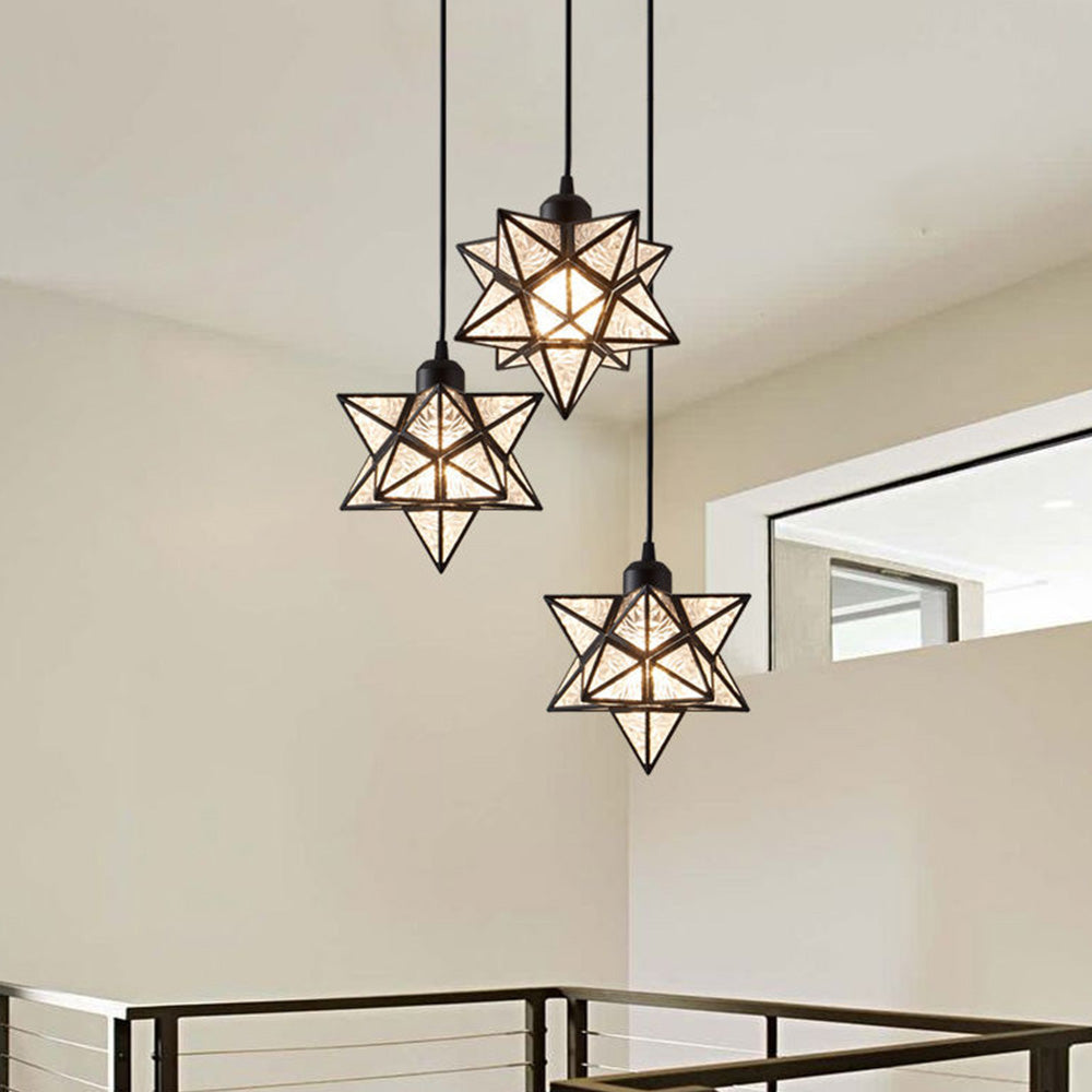 Beautiful Star Shaped Glass Pendant Lighting