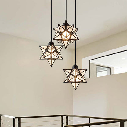Beautiful Star Shaped Glass Pendant Lighting