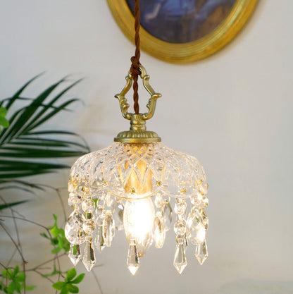 Elegant Crystal Pendant Light GoldFinish