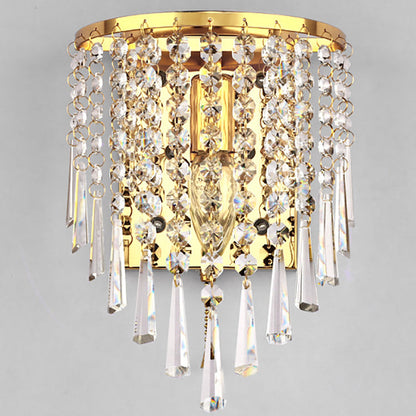 Elegant Round Crystal Glass Wall Light