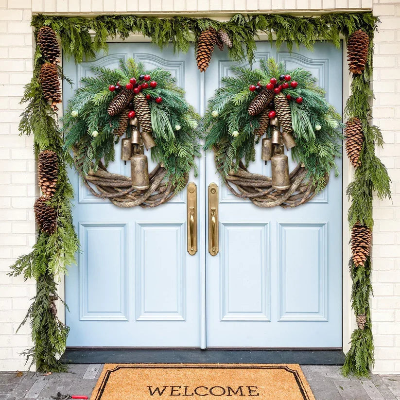 Country Chic Holiday Wreath with Pine Cones