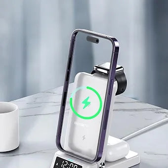 Portable 4-in-1 Phone Holder with Wireless Charger