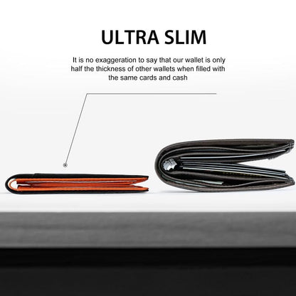Thin Leather Mens Wallet with RFID Blocking