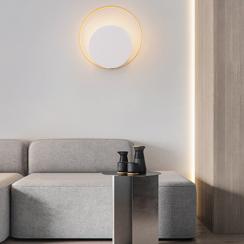 Simple Metal Round Wall Light Lamp For Bedroom - Cofik