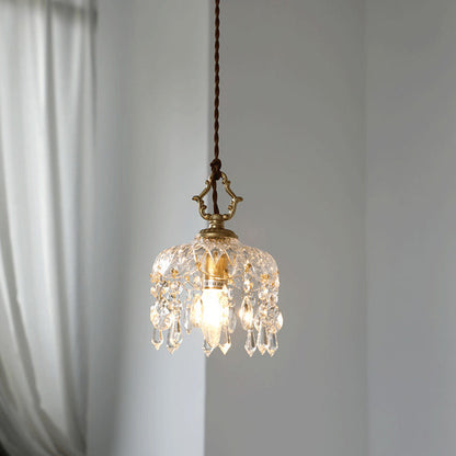 Elegant Crystal Pendant Light GoldFinish - Cofik