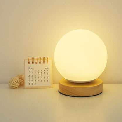 Simple Round USB LED Bedside Table Lamp