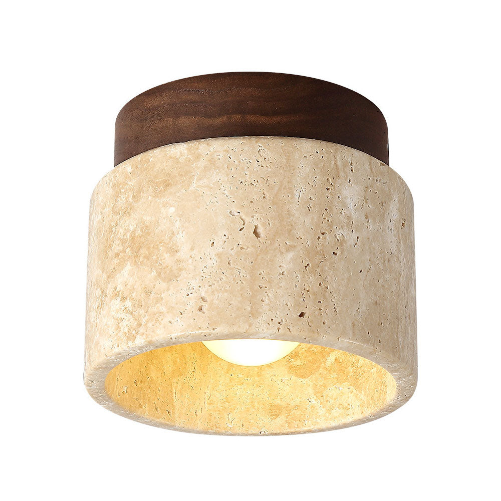 Round Wooden Recessed Ceiling Light Fixture