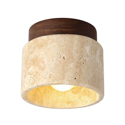 Round Wooden Recessed Ceiling Light Fixture