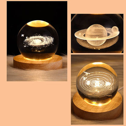 Colorful Crystal Glass USB Desk Lamp