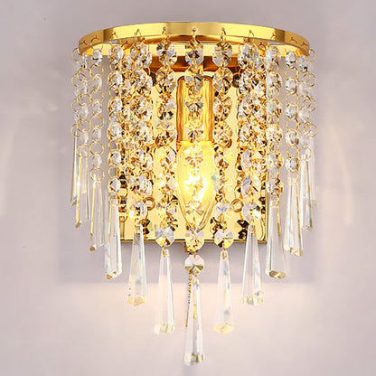 Elegant Round Crystal Glass Wall Light