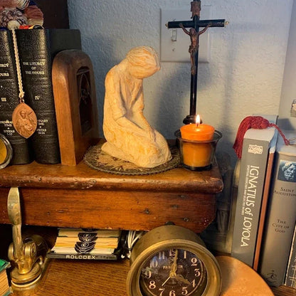 Inspirational Praying Woman Figurine Sculpture